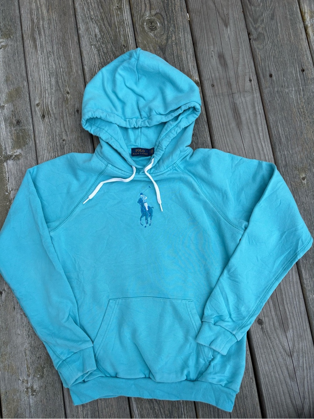 Ralph Lauren Turquoise Hoodie with Embroidered Pony